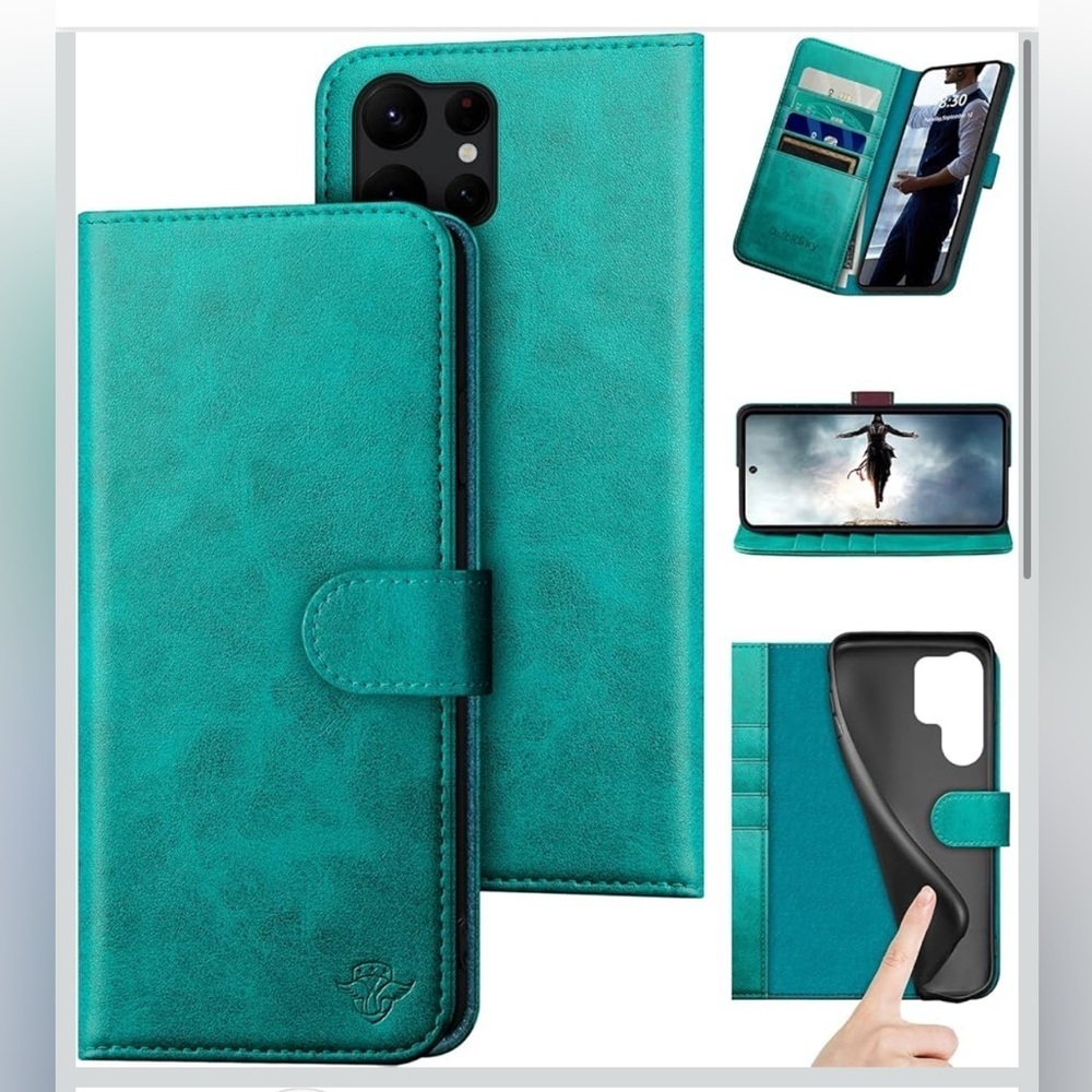DuckSky for Samsung Galaxy S24 Ultra Genuine Leather Wallet case 597/lb-1